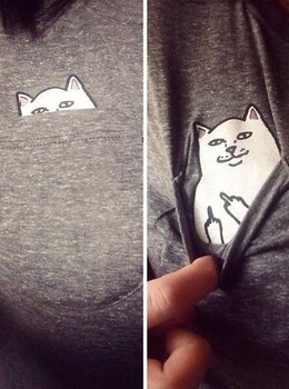 充滿惡意的趣味貓咪T恤