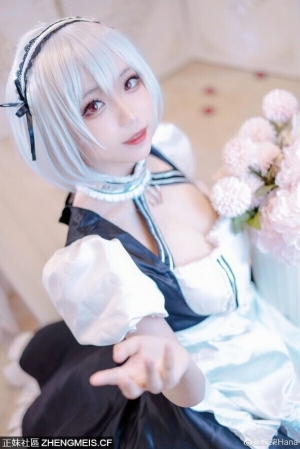 碧蓝航线天狼星cos 绝美白丝女仆 cn花柒